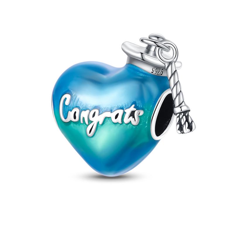 Copper Color Graduation Certificate Bachelor'S Hat Graduation Series Charms Beads Fit Pan Original Bracelets Diy Jewelry