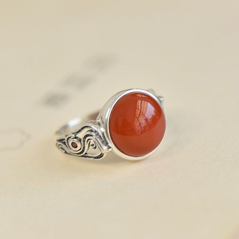 

Винтажный этнический стиль Классические Южные Красные Турмалиновые Круглые Кольца Для Женщин Кольцо Банкетный Вечеринка Дизайн Серебряные Ювелирные Изделия Подарок