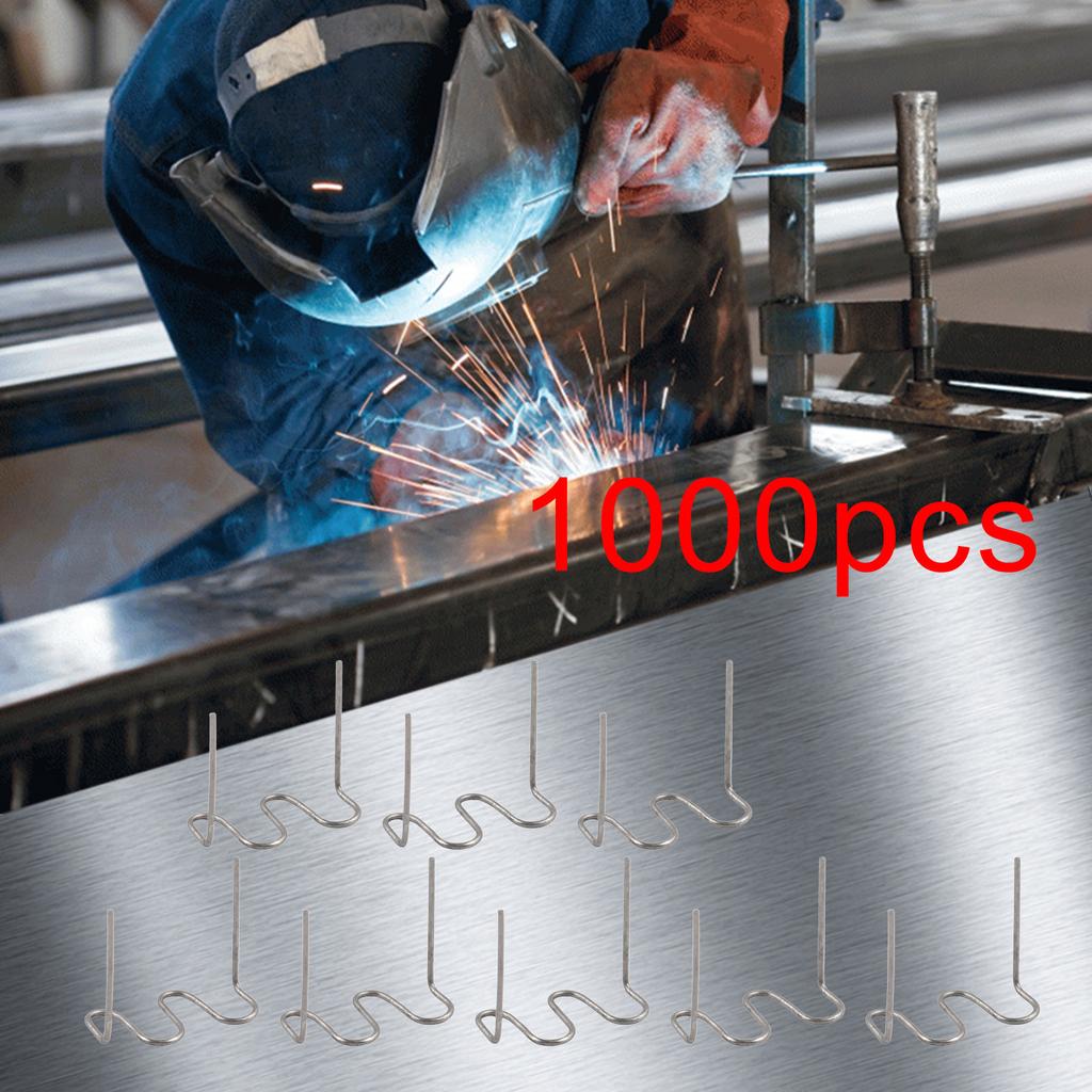 300/1000pcs Wave Staples For Car Bumper Bodywork Plastic Stapler Repair Kit 0.6/0.8mm Pre-cut Wave Staples Soldering Tools