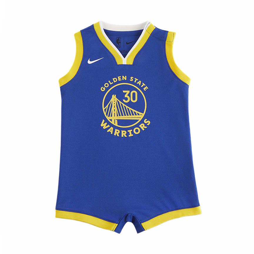 Nike Цельный комбинезон НБА Стефен Карри Голден Стэйт Уорриорз Color Block Буква Цифра Детский комбинезон Светло-голубой HM3859-495 24M