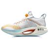 New LiNing Jueying Essential Cushioning Anti Slip And Wear Resistant Low Top Running Shoes White Blue Yellow ARHR125-4