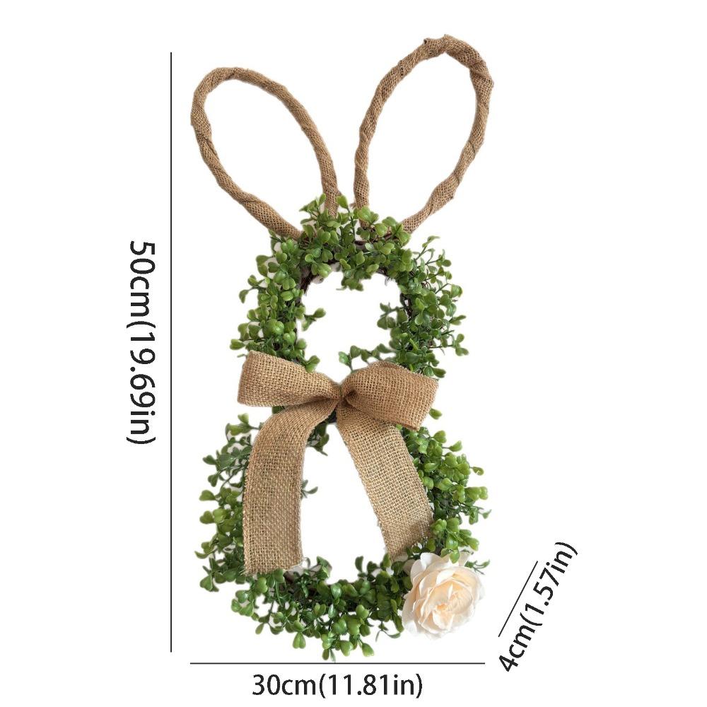 

19.6 Inch Easter Wreaths Linen Bow Front Door Wreath Indoor Decor Artificial Wreath Front Door 50cm/19.69in