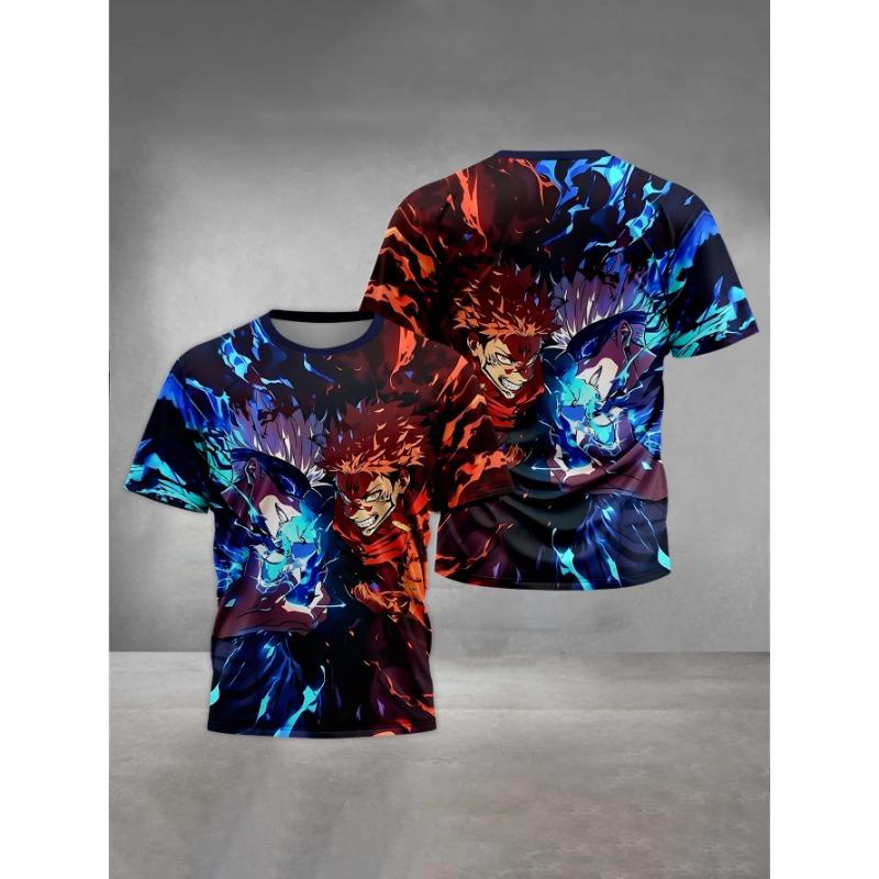 Summer Round Neck 3D Jujutsu Kaisen Satoru Gojo Printed Top Fashionable Casual Short Sleeved Children's Boy T-shirts