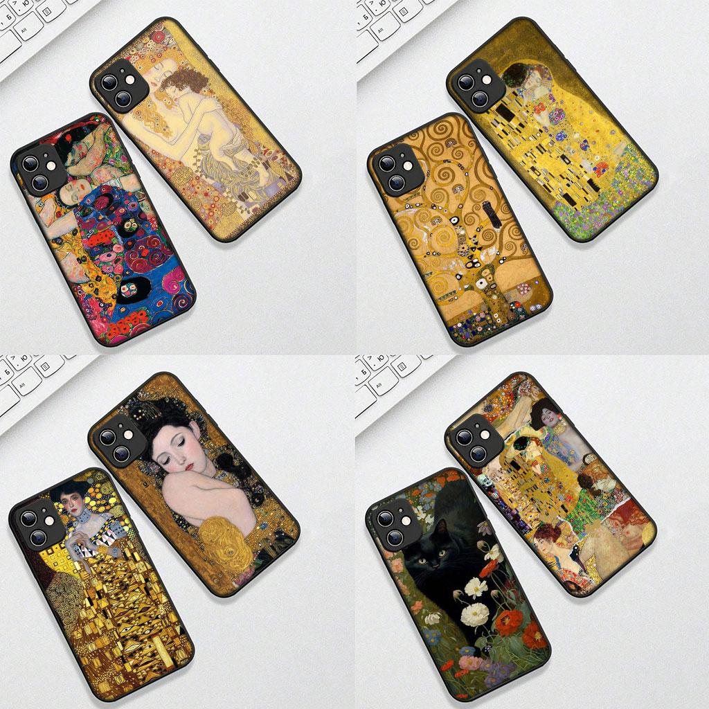 Soft Phone Cover for Apple iPhone 17 16 14 15 Pro Max Plus 15+ 16E XR ProMax Air Case Art Gustav Klimt Casing
