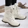 Large Size Winter New Cotton Shoes Men's Thickened Long-haired Piled Warm Snow Boots High-top Women's Boots Non-slip