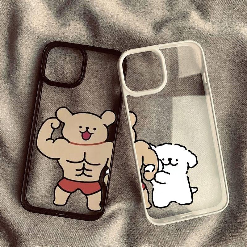 Funny Cartoon Puppy Couple Phone Case for IPhone 16 11 12 13 14 15 Pro Max XR X XS Mini 8 7 Plus SE 20 Fashion Shockproof Funda