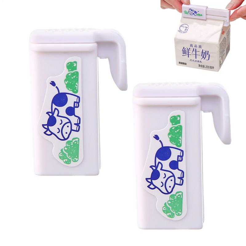 2Pcs Plastic Japanese Style Milk Box Sealing Clip Milk Carton Sealing Clip Beverage Sealing Clip For Milk Powder Chips Bags