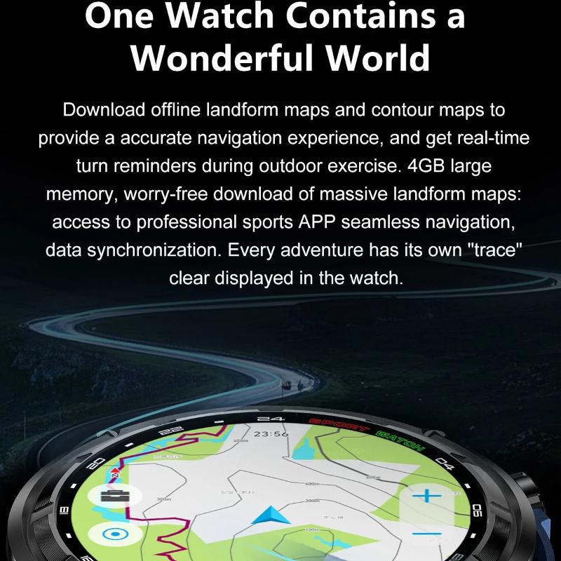 2026 New Military Smart Watch 860Mah Battery GPS Compass 10ATM Waterproof Tactics Sport 4GB Memory BT Call Smart Watches for Men Outdoor Smart Watch