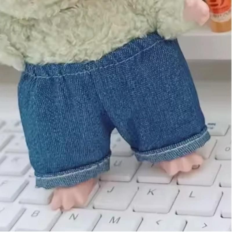 For 15/17cm Cute Labubu Doll Clothing Cool Handsome Wolf Hoodie Coat Glasses Collar Trendy Doll Clothing Toy Accessories Gifts no doll
