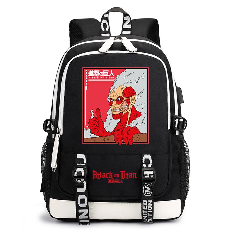 Attack on Titan Anime Print Student Backpack Casual Daypack for Boys Girls School Bag Lightweight Durable