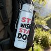 1PC Stop Wishing Start Doing Text 750ml Color Plastic Sports Water Bottle Leakproof Flip Straw Lid Suitable for Sports Office Home Use