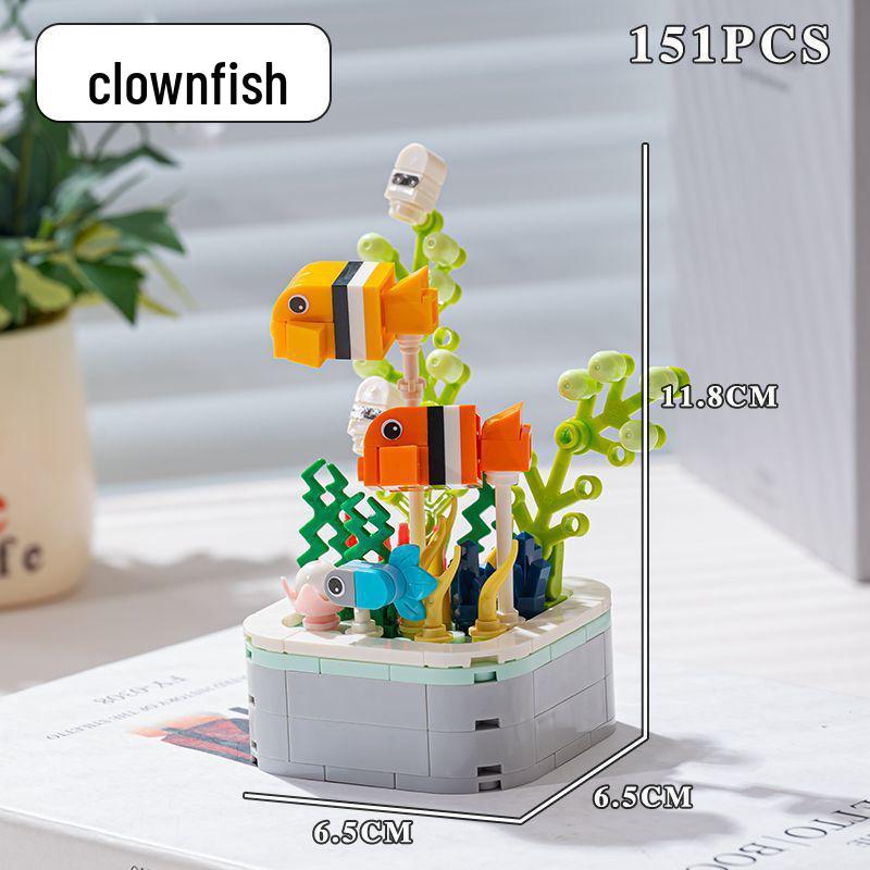 Compatible with Lechaochao Lechuang Shark Model Marine Life Building Blocks Toy for Kids