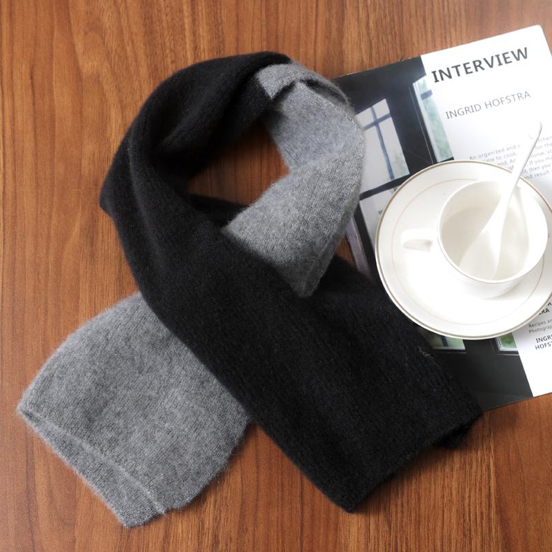 Knitted 100% Wool Cross-Perforated Scarf For Women Winter Soft Solid Fashion Neck Warmer Elegant All Match Decoration Scarves