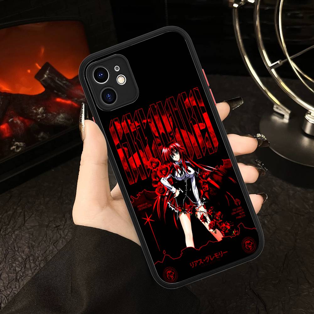 DXD Rias Gremory Mobile Cell For iPhone 11 12 13 14 15 16 Pro Max Plus Matte Translucent Phone Cover