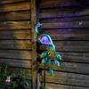 Solar Peacock Garden Light LED Outdoor Stake Light Auto On/Off Outdoor Peacock LED Light Cracked Glass Ball for Yard Patio Lawn
