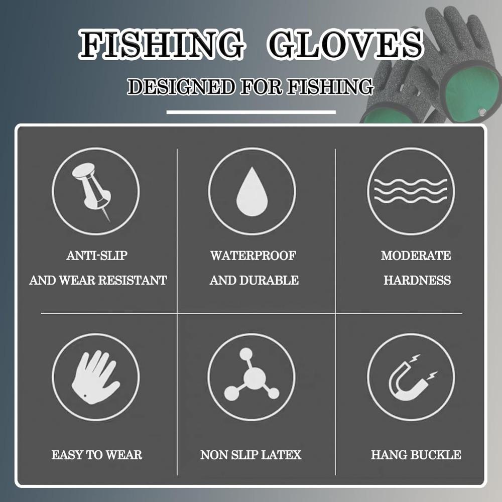 1 Paio di Guanti da Pesca con Rilascio Magnetico Guanti da Pesca Antipuntura Antiscivolo Protezione Dita Accessori da Pesca.