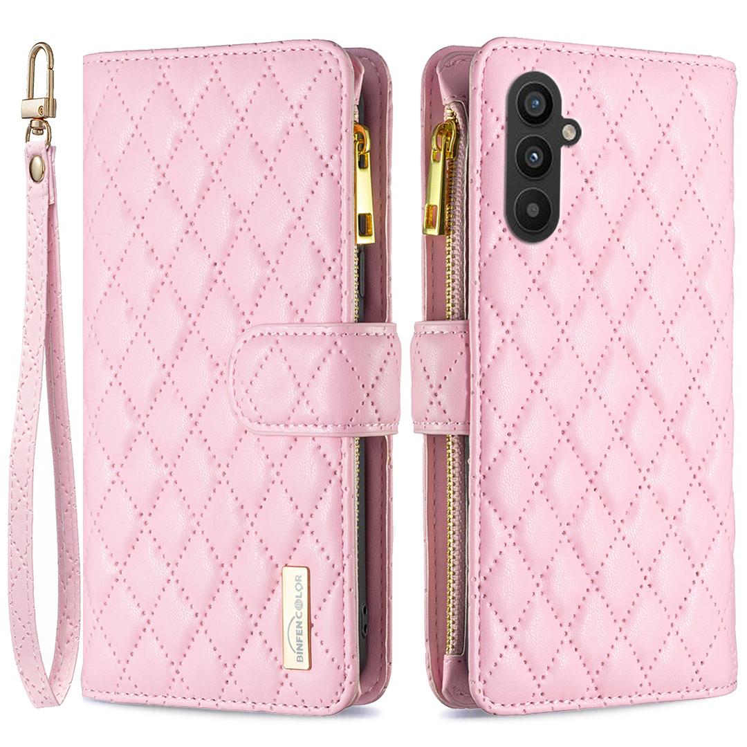 

BINFEN COLOR BF Style-15 For Samsung Galaxy A25 5G (Global) (161.0 x 76.5 x 8.3mm) Zipper Pocket Leather Cover Pink