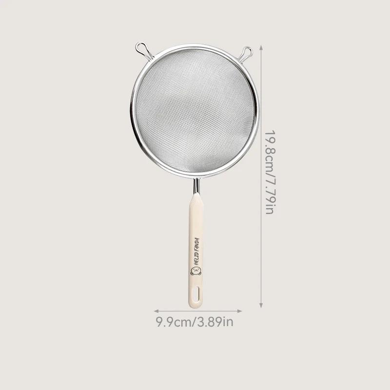 Fine Mesh Filter Spoon 304 Stainless Steel Flour Sieve Reusable Colander Soybean Milk Juice Strainer Kitchen Utensils