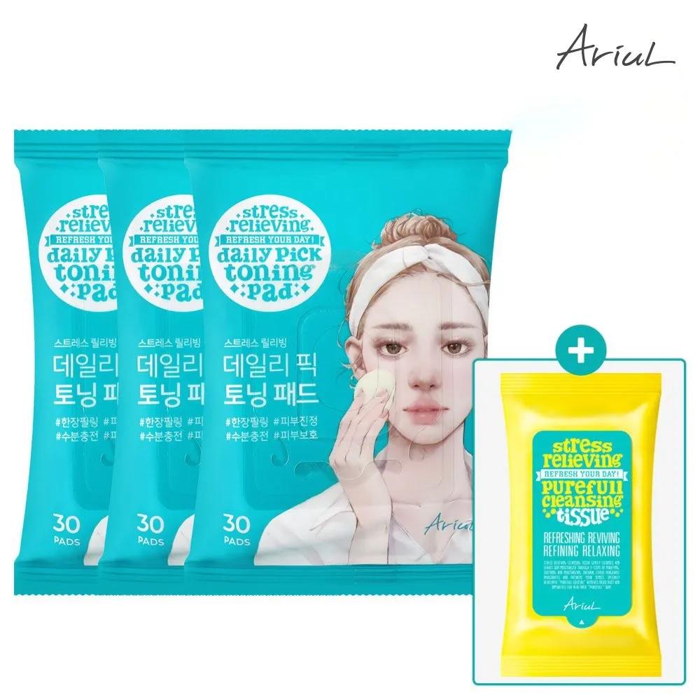 ARIUL Stress Relieving Daily Pick Toning Pads 30 Sheets (2+1)