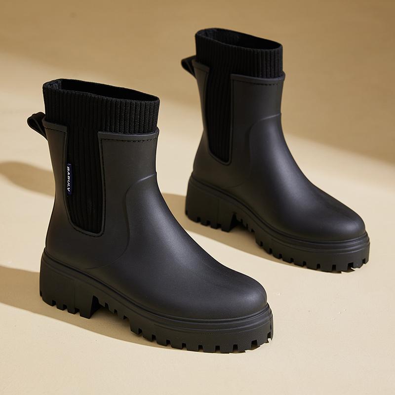 Damskie buty przeciwdeszczowe: Miękkie Kalosze, Styl, Odporne na Ścieranie Gumowe Buty, Niskie, Na Grubej Podeszwie, Stylowe Do Noszenia na Zewnątrz, Krótkie