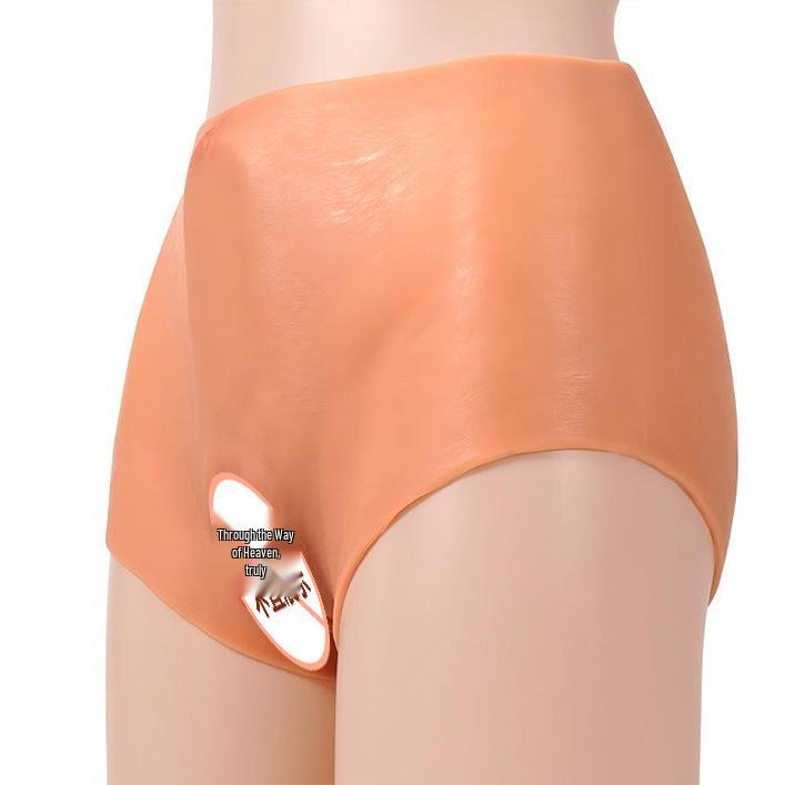 Silicone Wearable Hollow Penis Cross-dressing Leather Underwear for LGBTQ+ Adults