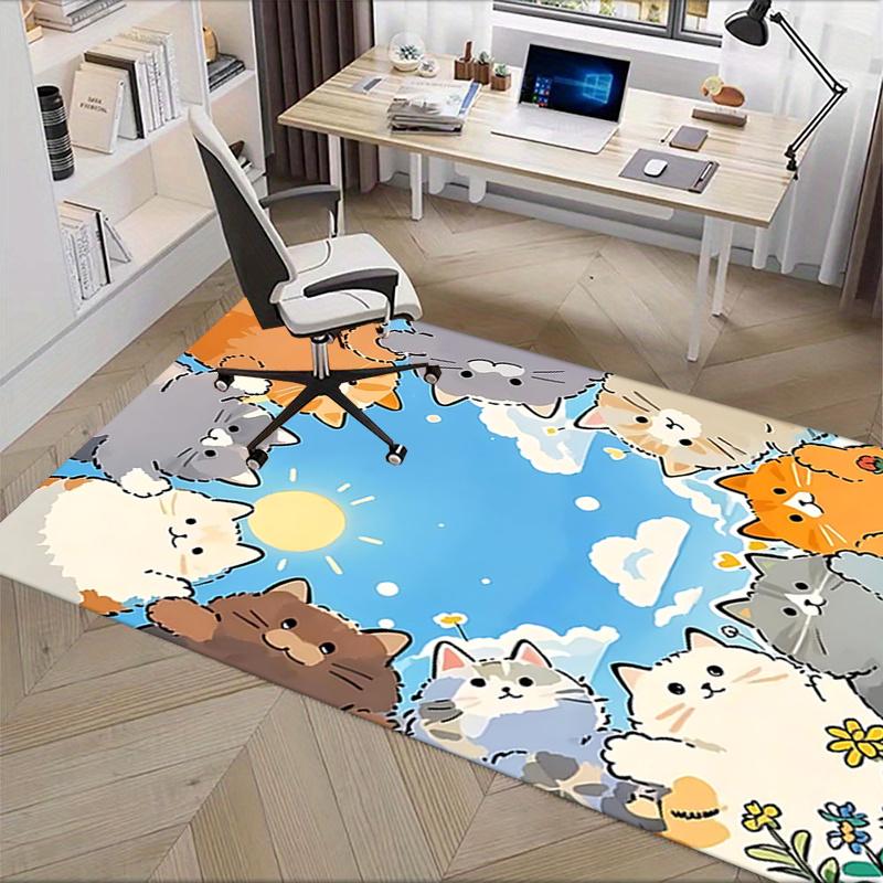 Animal Chair Mat Office Carpet Oversized Rug for Home Decor, Sofa Carpet, Desk Mat, Gift Idea for Cat Lovers, Suitable for Bedroom, Living Room