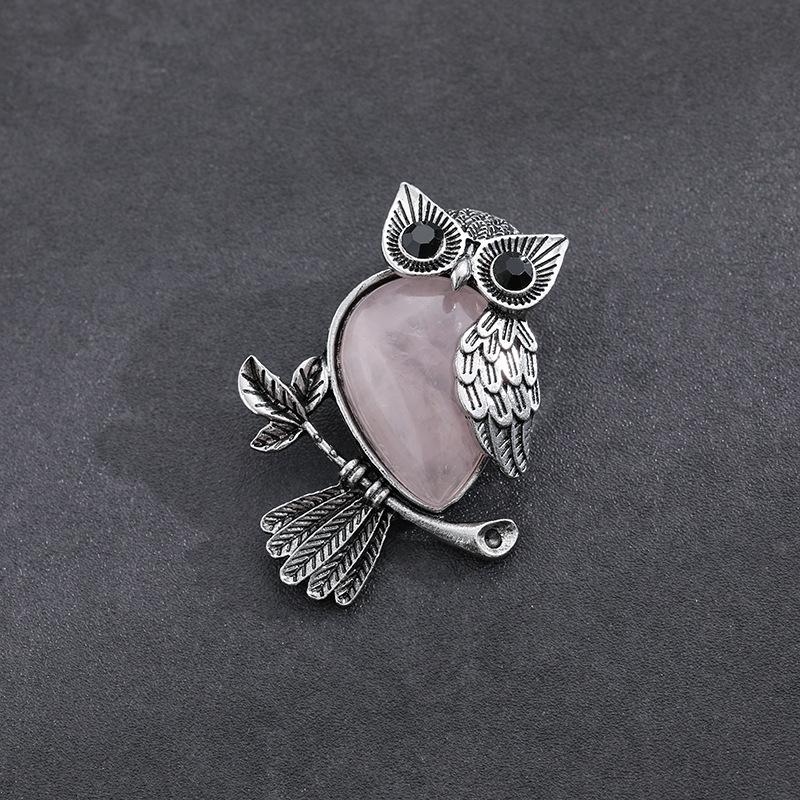 Vintage Cross Owl Crystal Stone Pendant Necklace for Men and Women - Classic Creative Design