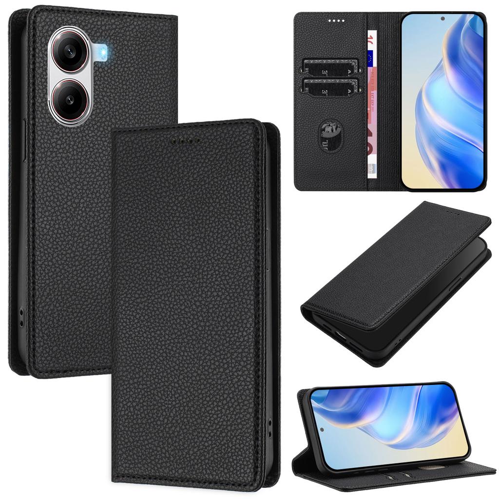For Xiaomi Poco X7 Pro 5G Wallet Case RFID Blocking Litchi Texture Leather Mobile Cover