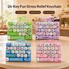 Candy Color Cartoon Keycap Keychain 26 Key Decompression Keyboard Fidget Keycap Clicker Toy Bag Pendant