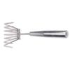 Stainless Steel Hand Rake Soil Tiller Small Beach Rake with Comfortable Handle 7 Sturdy Tines for Gardening Multi
