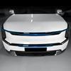 For Kia EV9 4 PCS Auto Carbon Fiber Piano Black Exterior Front Bumper Mesh Decorative Stripes Mouldings LHD RHD