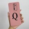 Cute Initial Letters Case For OPPO A5 (2020) Liquid Silicone Smooth Cases For OPPO A9 (2020) A11X Soft Cover OPPO A5 2020 Bag