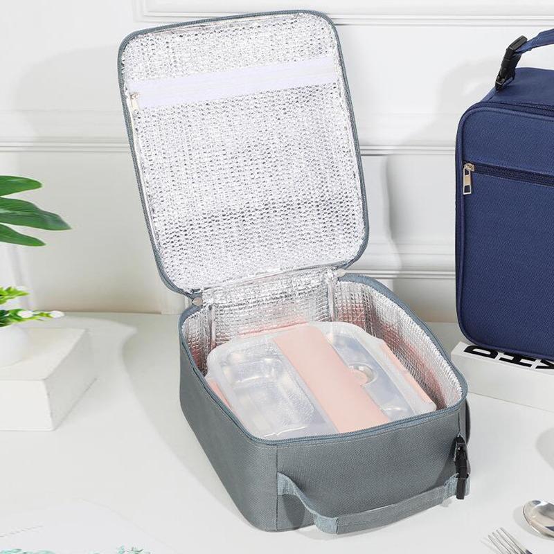 Portable Large Capacity Insulated Lunch Box, Reusable Lunch Bag for Men Women, Waterproof Oxford Cloth Insulated Cooler Bag