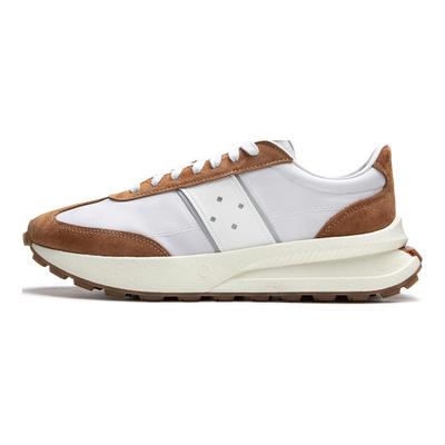 Li Ning Light Boat Reflektierende Stoßdämpfende Rutschfeste Low Top Casual Laufschuhe Unisex Sneaker Weiß Braun AZGU081-8