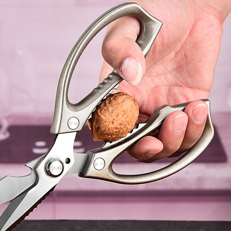 Aluminum Alloy Handle 3CR13 Stainless Steel Blade Kitchen Scissors Household Multifunctional Chicken Bone Cutting Shear