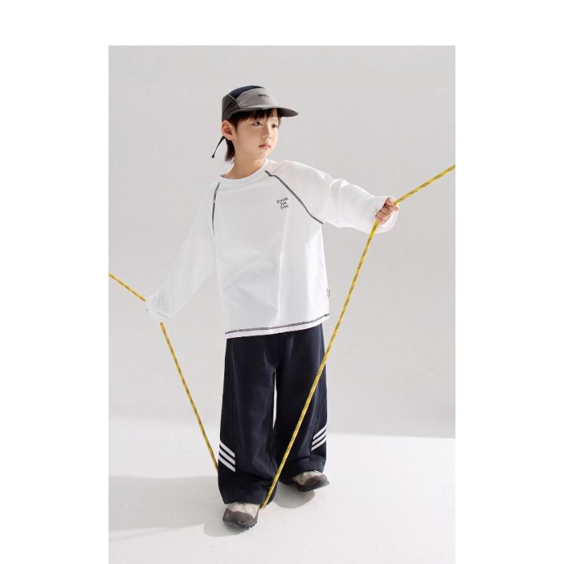 Boys Color Block Straight Leg Casual Pants Big Kids Spring Autumn Trousers