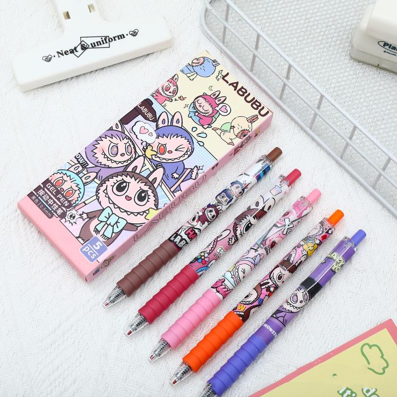 5Pcs Cute Cartoon Gel Pens Kawaii Pen Set Kawaii Quickly-Drying Pen Set