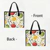 Cute Apple Print Tote Bag For Daily Use Portable Lightweight Shopping Shoulder Bag For Women