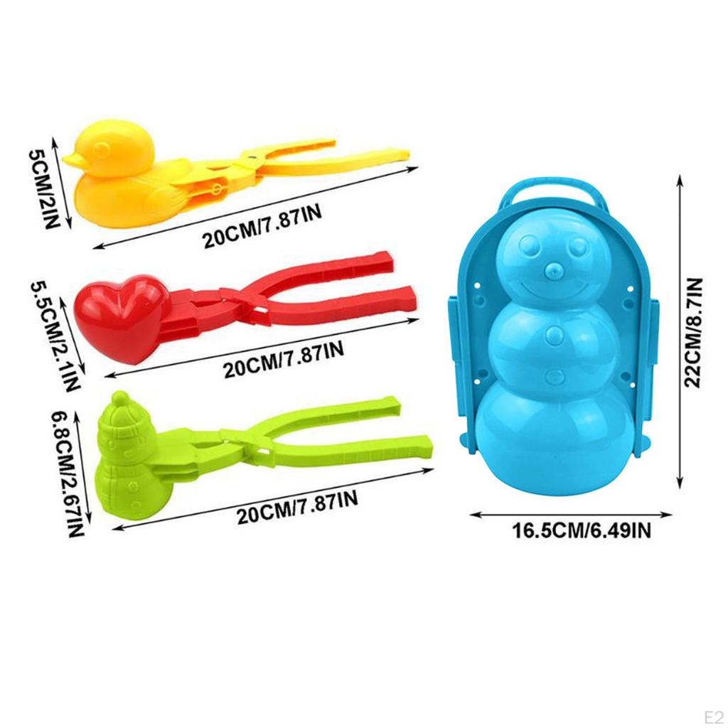 4 Pieces Multi Functional Snowball Fight Maker Clip with Handle,Snowball Clip,Snow Ball Toys Games