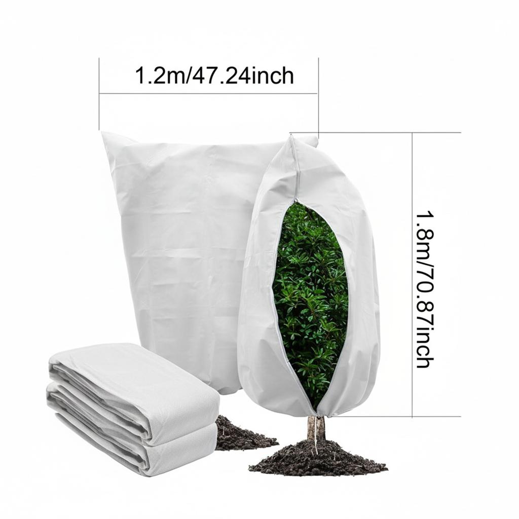 2 Pack Frost Plant Covers with Zipper Drawstring Large Plant Frost Protection Covers for Outdoor Plants Fruit Tree Potted Bag