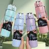 1PC Retro Female Silhouette Black White Print 750ml Portable Sports Water Bottle Leakproof Gym Outdoor Travel Drink Cup