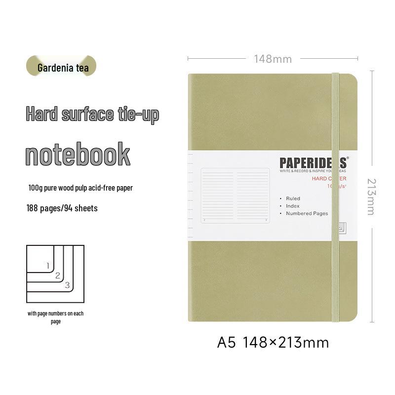 

PAPERIDEAS A5 Grid Hardcover PU Leather Notebook Dotted Pages