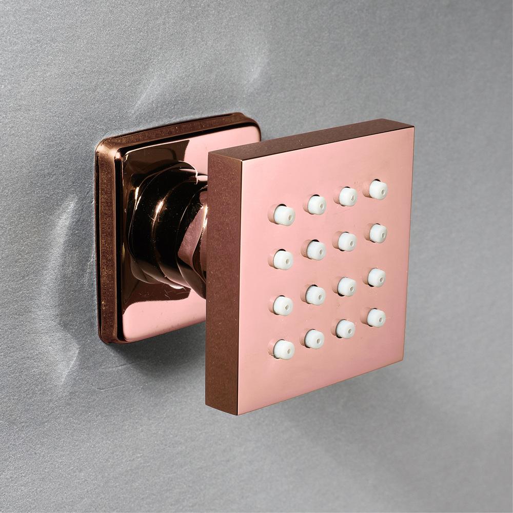 Wall Mounted Massage Shower Jets Brass Bathroom Shower Faucet Accessories Square Gold G1/2 Connector 5years Guruantee