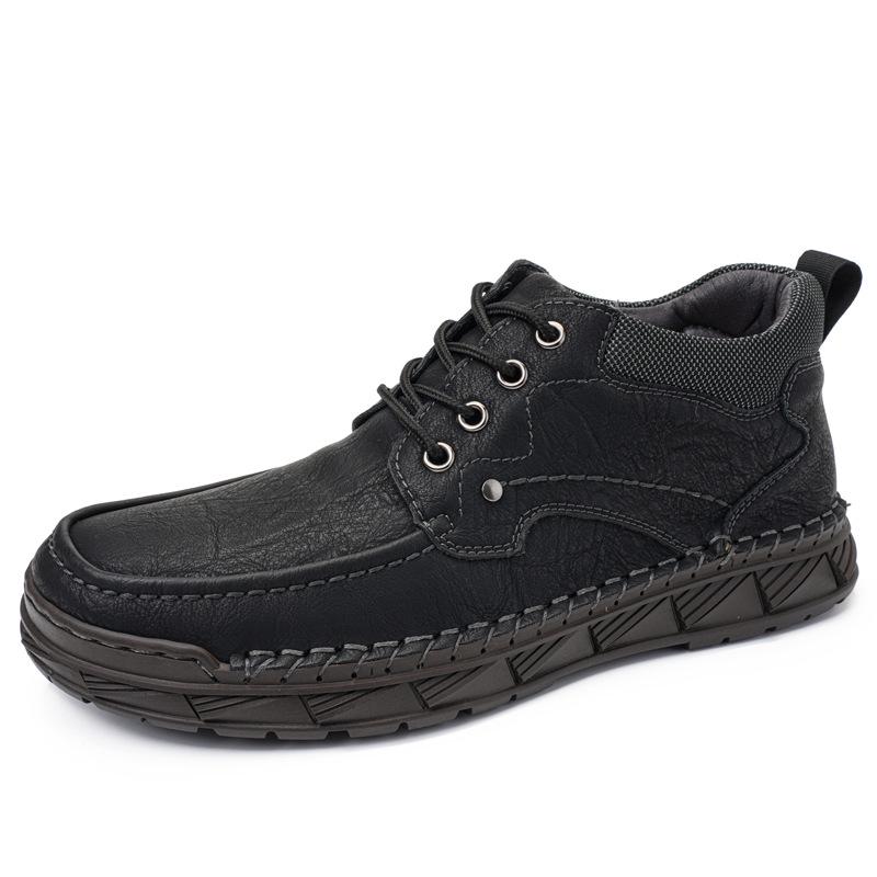 Herren Große Größe Handgenähte Leder Martin Stiefel - Lässige Herbst/Winter Kurze Arbeitsstiefel