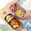 Cartoon Student Lunch Bento Box - Large Capacity, Microwaveable with Divider and Buckle