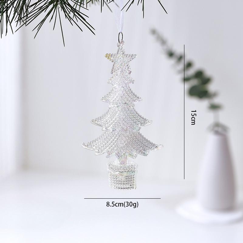 Transparent Colorful Christmas Pendant Acrylic Crystal Pendant Christmas Decorations Drop Ornaments Festive/Party Supplies