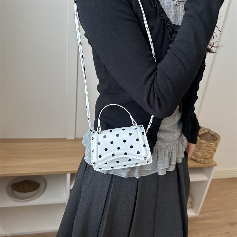 Simple Trendy Polka Dot Large Capacity Women Square Shoulder Crossbody Handbag