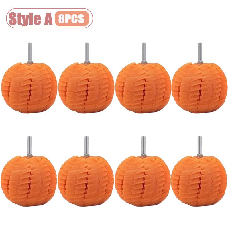 Car Drill Polishing Sponge Pad Kit Hub Polishing Pads Metal Cone Polishing Ball for Rim Cleaning Automotive Detailing Care Tools
