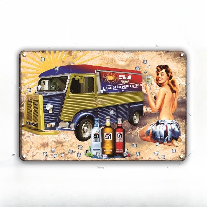 Vintage French Beer Tin Signs Decor Theme Irish Bars Club Pub Wall Posters Metal Plate Retro Vodka Iron