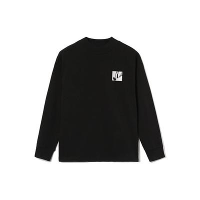 Li Ning X Disney Mickey X Keith Haring Series Embroidered Loose Long Sleeve T-Shirt Women Tops Black AHSR652-2